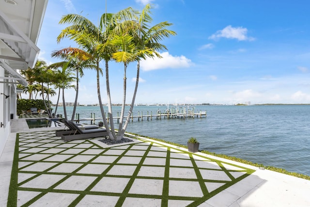 water view with a dock