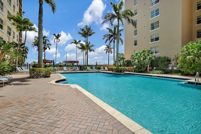 view of pool with a patio area