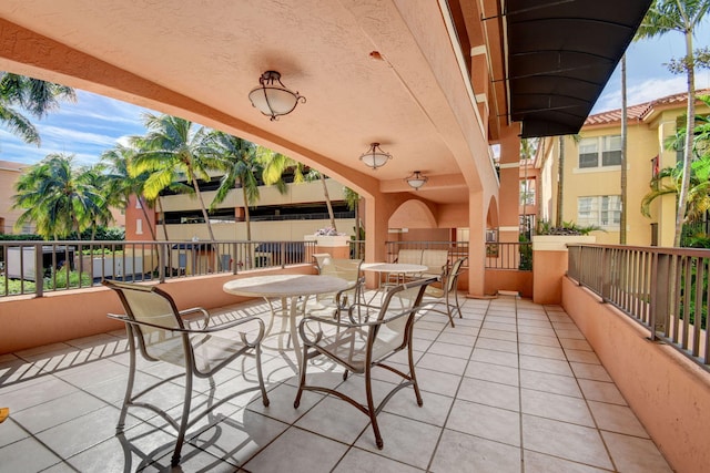 view of patio / terrace with a balcony