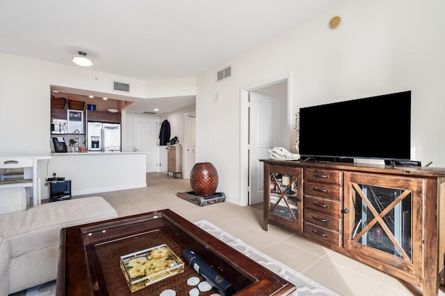 view of tiled living room