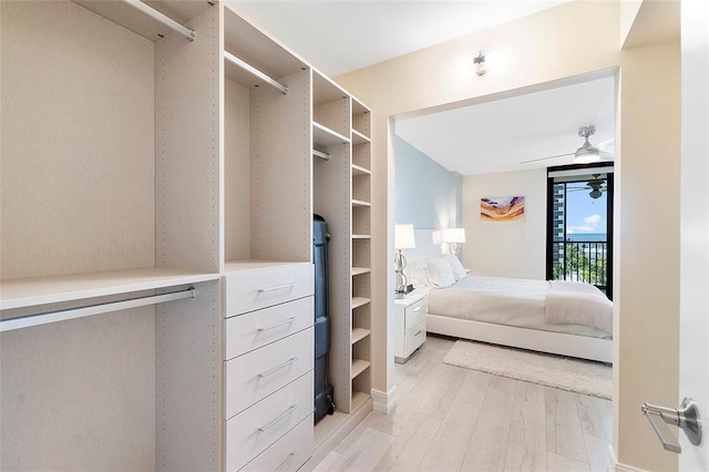 bedroom featuring light wood-type flooring