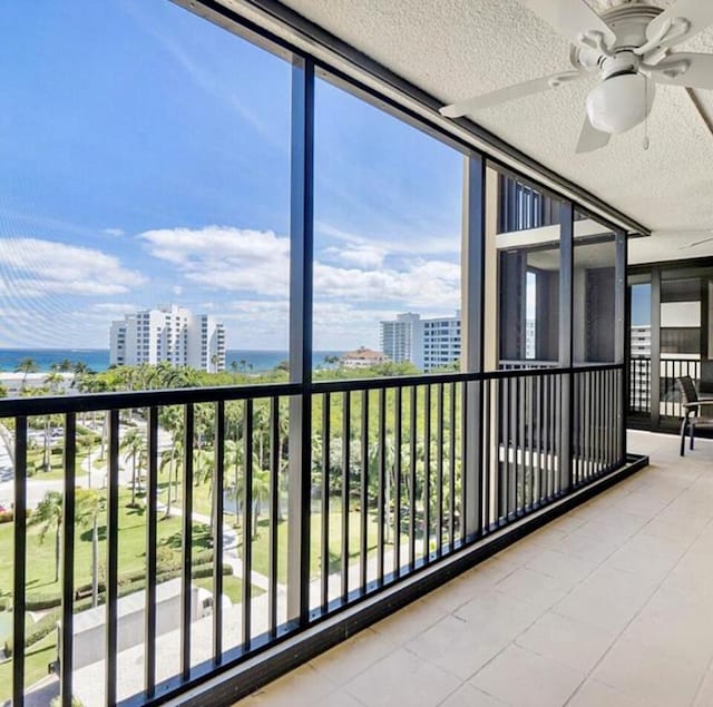 3420 S Ocean Blvd Unit 8Q, Highland Beach, FL 33487 - balcony with a ceiling fan and a view of city
