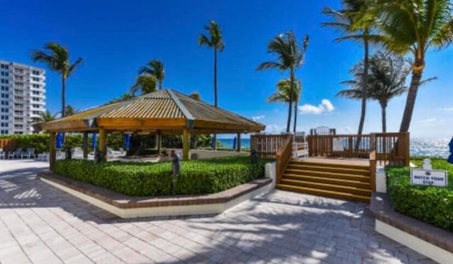 view of community featuring a gazebo