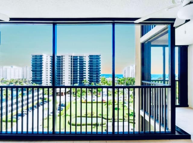 balcony with a view of city