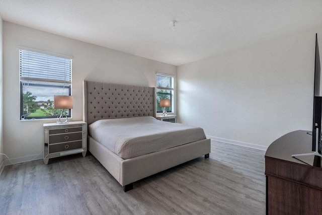 bedroom featuring light hardwood / wood-style floors