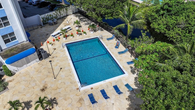 view of pool featuring a patio