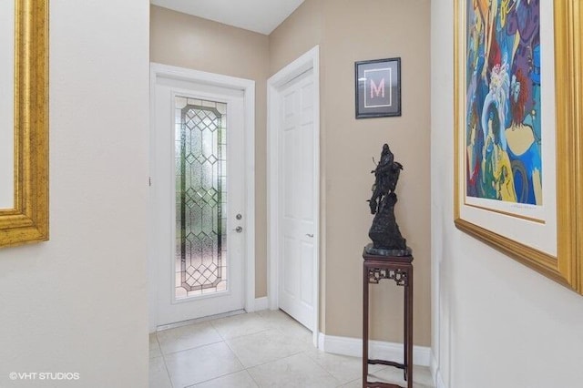 view of tiled entrance foyer