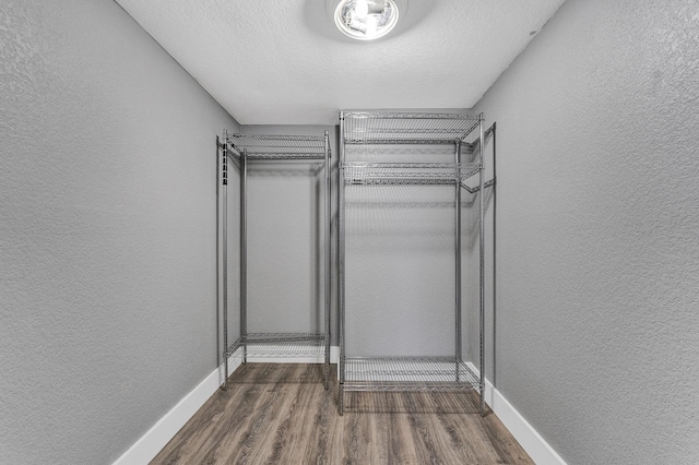 walk in closet featuring dark wood-type flooring