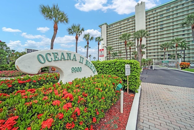 view of community sign