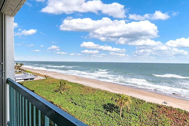 view of water feature featuring a view of the beach