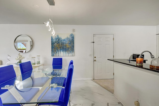 dining room with sink