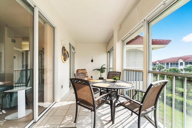 view of sunroom