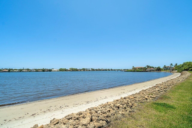 property view of water with a beach view