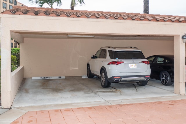 view of garage