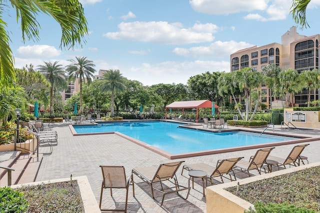 view of pool with a patio area