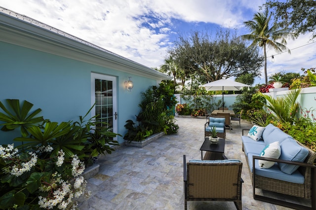 view of patio / terrace with an outdoor hangout area