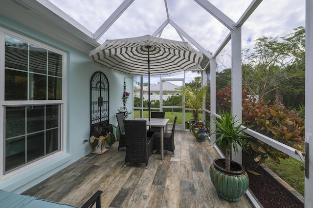 view of sunroom