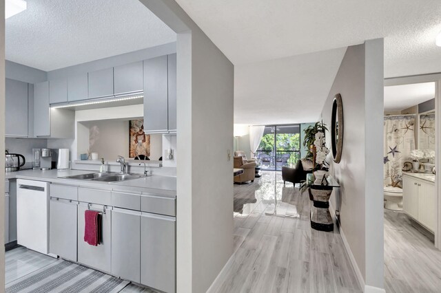 bathroom with vanity and wood-type flooring