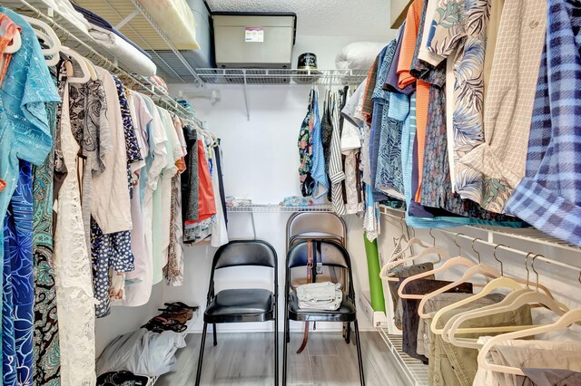 walk in closet featuring hardwood / wood-style floors