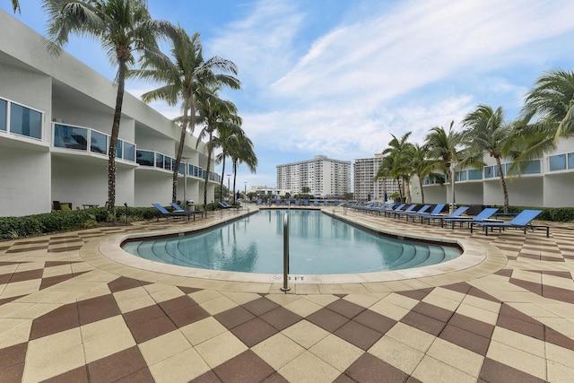 view of pool with a patio area