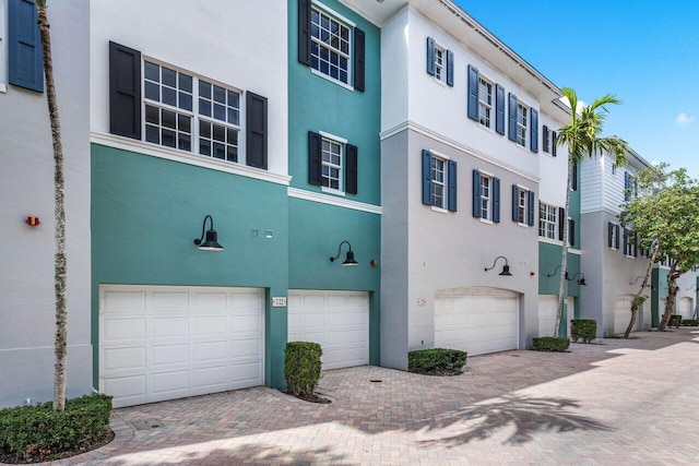 exterior space featuring a garage