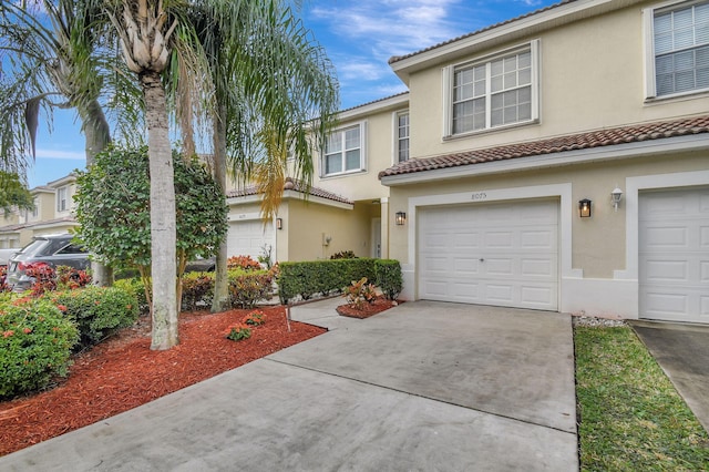 view of front of home with a garage