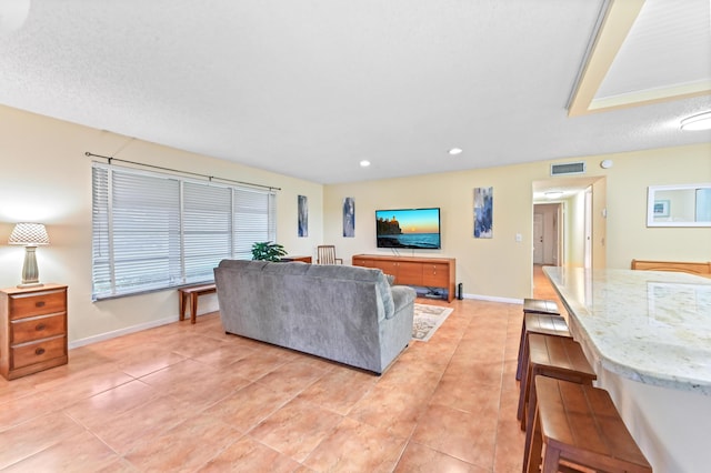 view of tiled living room