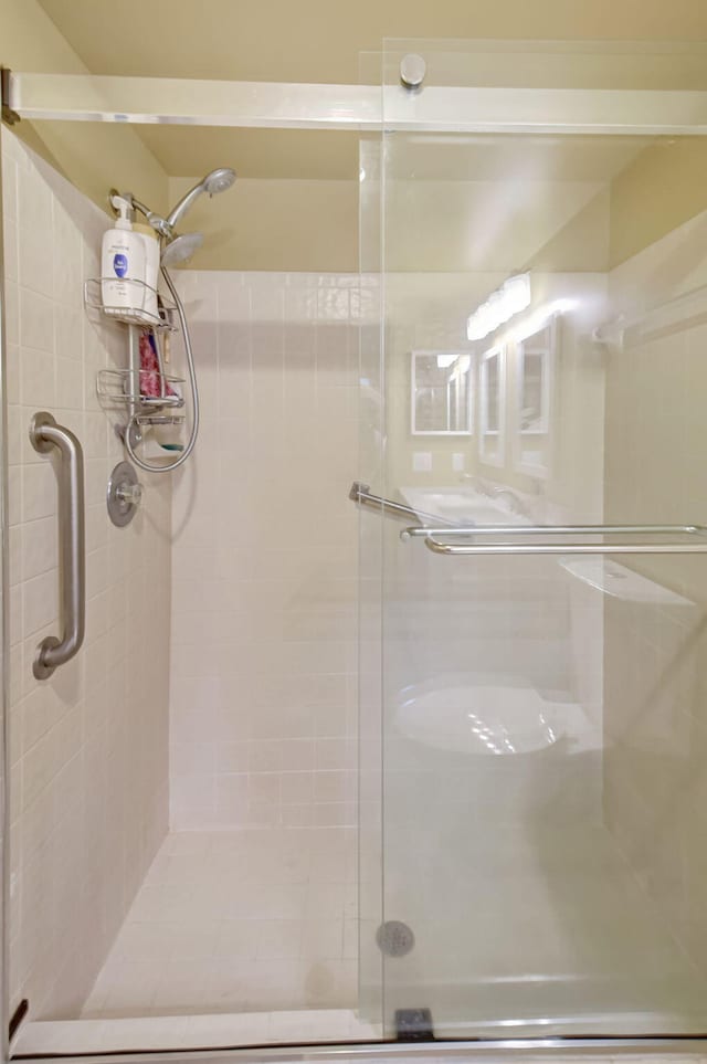 bathroom featuring walk in shower