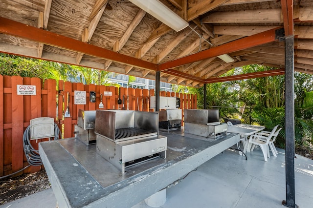 view of patio featuring area for grilling