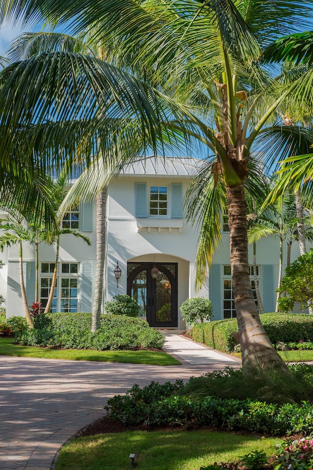 property entrance with french doors