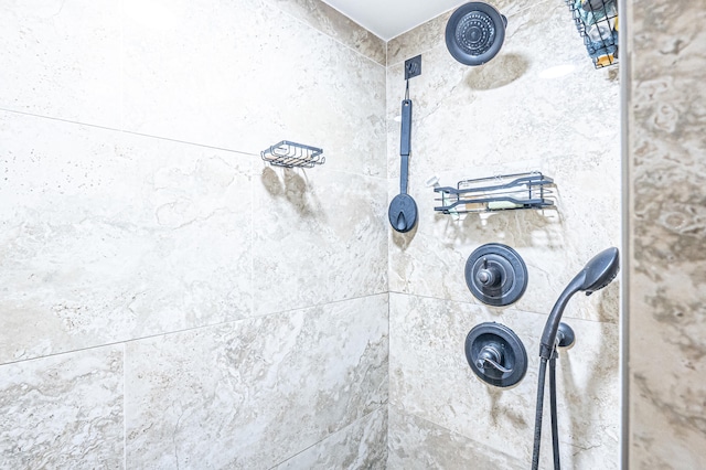 interior details with tiled shower