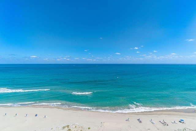 property view of water with a beach view