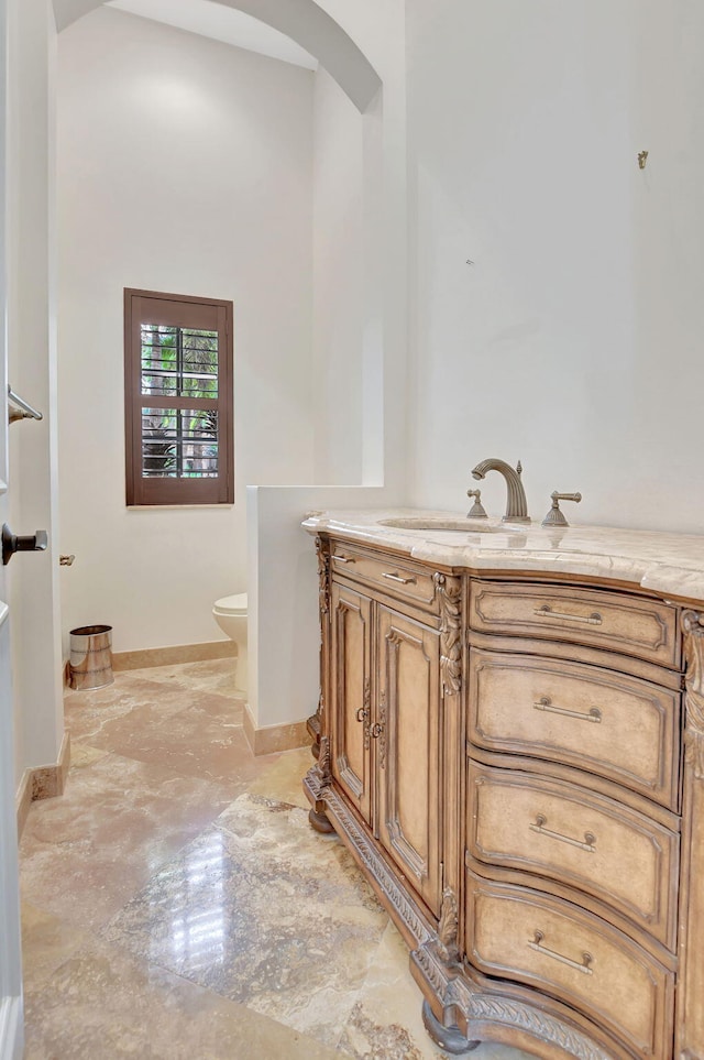 bathroom with toilet and vanity