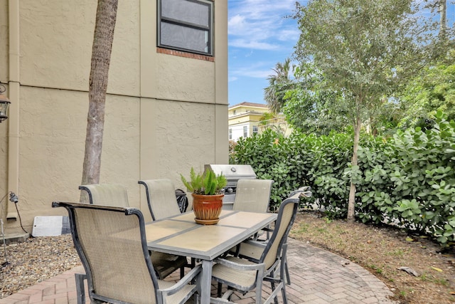 view of patio / terrace featuring a grill