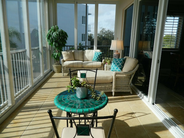 view of sunroom