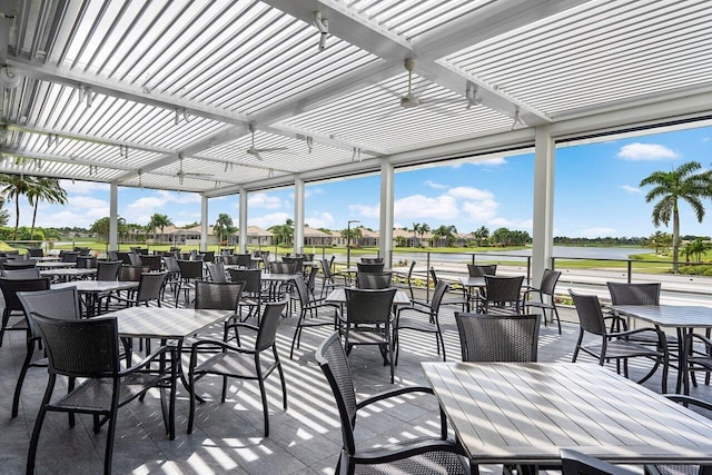 view of patio / terrace featuring a pergola