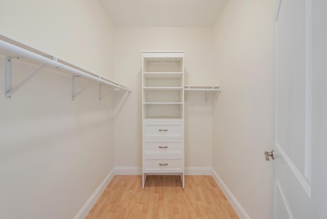 walk in closet featuring light wood-type flooring