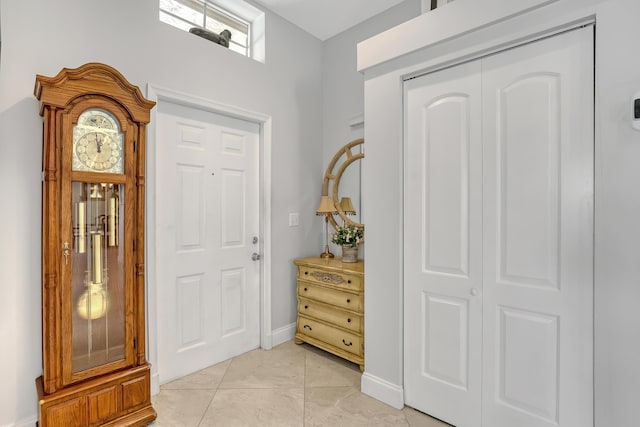 view of tiled entrance foyer