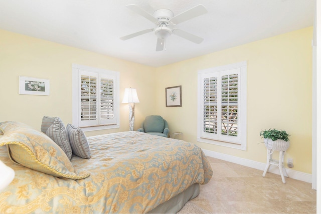 bedroom with ceiling fan