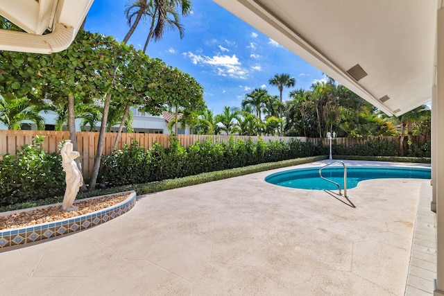 view of pool featuring a patio