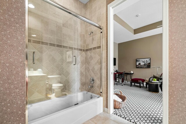 bathroom with tile patterned floors, toilet, and vanity