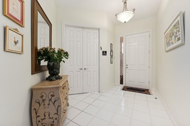 view of tiled foyer