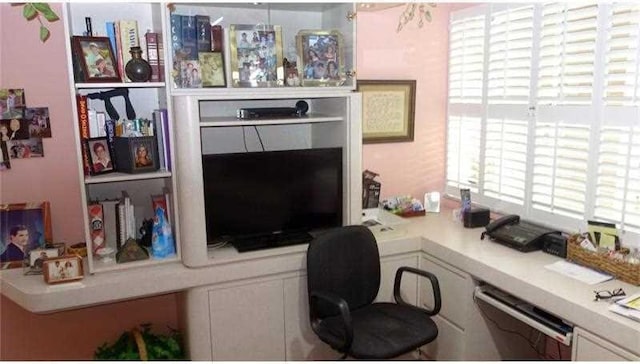 home office featuring built in desk