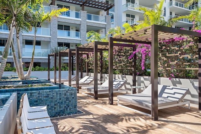 view of patio / terrace featuring a pergola