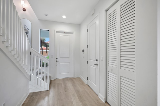 hallway featuring light hardwood / wood-style flooring