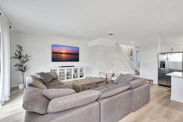 living room featuring light hardwood / wood-style flooring