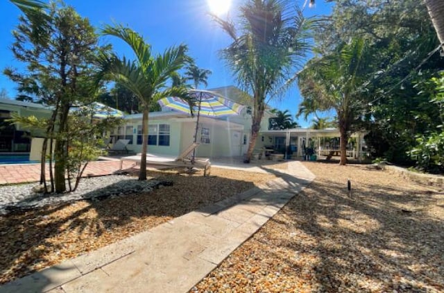 view of front of property with a patio