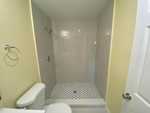 bathroom with toilet and a shower