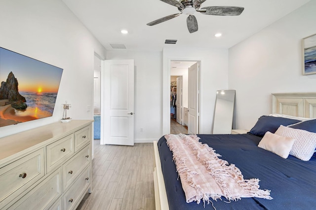 bedroom featuring ceiling fan