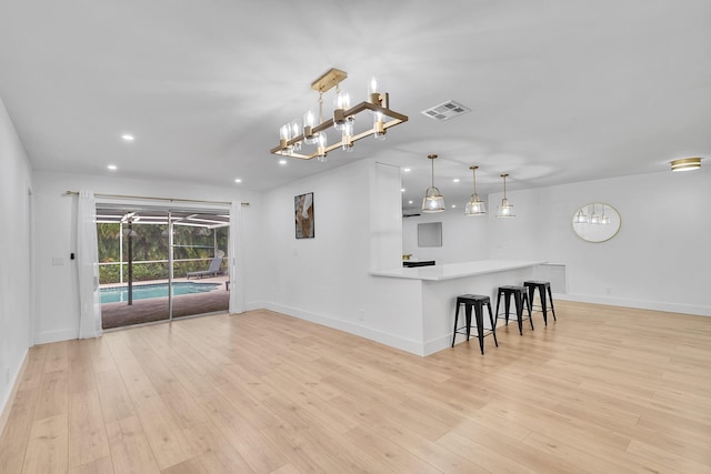 interior space featuring light wood-type flooring